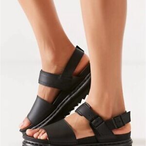 Dr. Martens Black Platform Strap Sandals